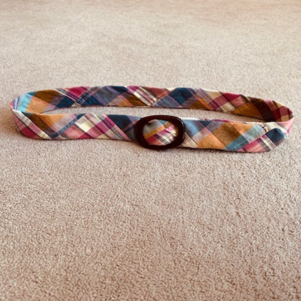 J. Crew Plaid Belt size small/medium
